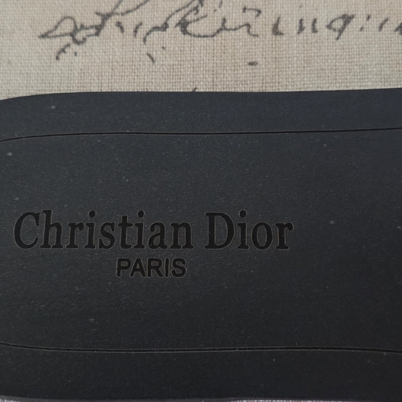 Dior Evolution White Leather Slide Flat Sandals Silver Metal Logo Size 8.5 - Picture 10 of 15